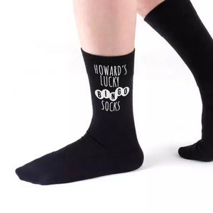 BINGO Gift Personalised Lucky BINGO Socks - NAN - Gran - Auntie - Uncle  - Any Text / Name - Custom - Black Socks