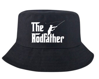 Fishing Gifts Men THE ROD FATHER Funny Bucket Hat Sun Cap Mens Gifts, Fishing Accessories, Gift for Dad, Fathers day