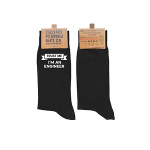 Lita på mig, jag är ingenjör-strumpor – Rolig present till ingenjörer | Storlekar UK 6-12