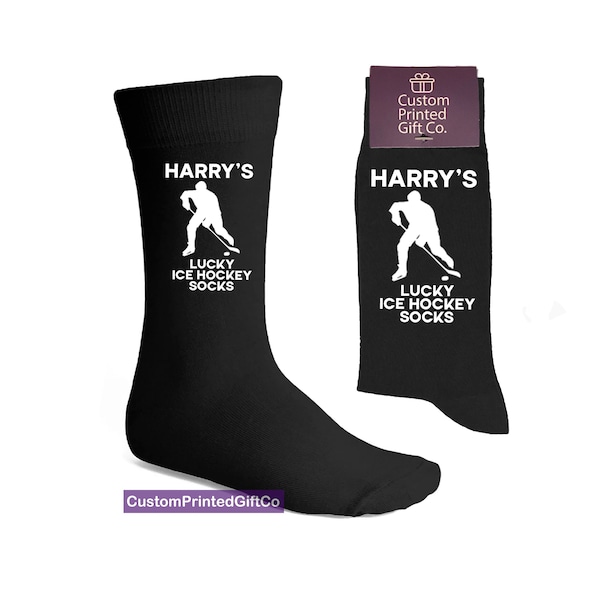 Personalised Lucky Ice Hockey Socks -  Gift for Her / Him - Ice Hockey Gifts