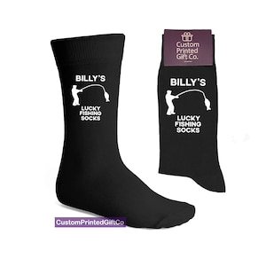 Personalisierte Glücksfischer Socken, Angeln Geschenk - Geschenk für Angler - Geschenk für Sie / Ihn - Fishermans Accessories Geschenke