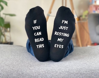 I'm Resting My Eyes-sokken, als je dit kunt lezen - Gepersonaliseerde sokken