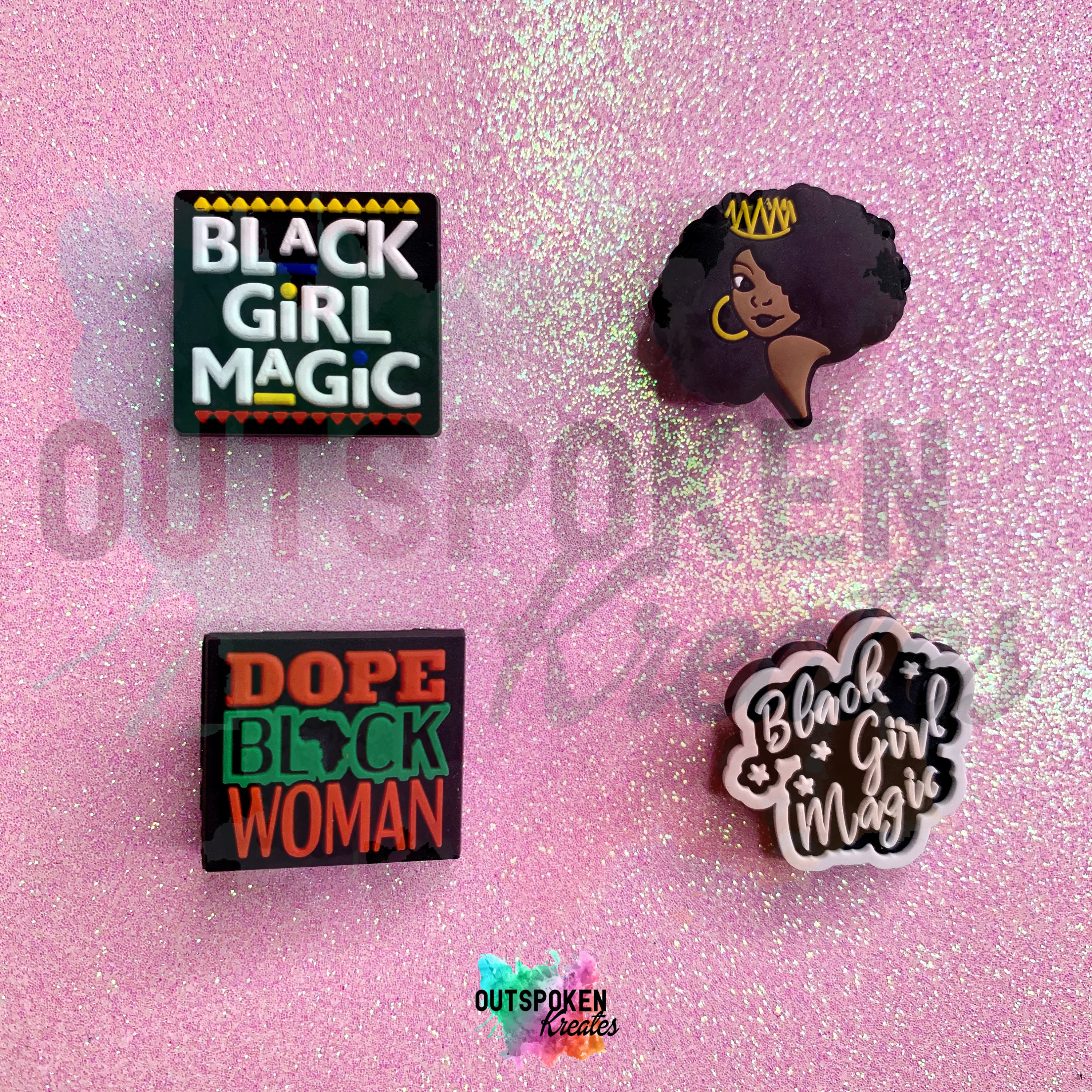 Black Girl Magic Shoe Charms | Black Women Shoe Charms
