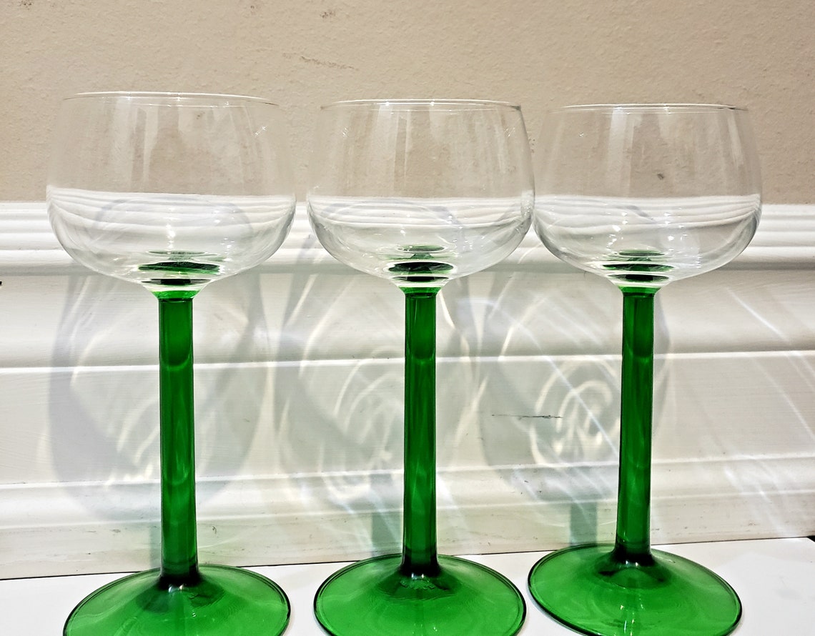 Luminarc French wine glasses Vintage 70s Drink Glasses Etsy