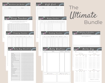 Baby organisation bundle / Printable baby log / Newborn log / Feeding Tracker / Sleep tracker / Baby routine / Baby planner/ Baby shower
