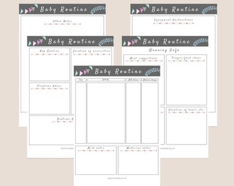 Printable baby routine / Newborn log / Feeding Tracker / Sleep tracker / Baby log / Baby planner/ Baby organisation / Baby shower gift