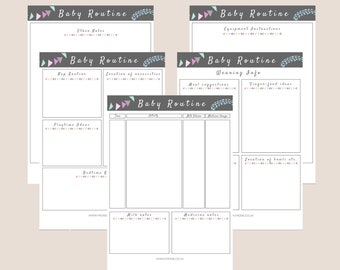 Printable baby routine / Newborn log / Feeding Tracker / Sleep tracker / Baby log / Baby planner/ Baby organisation / Baby shower gift