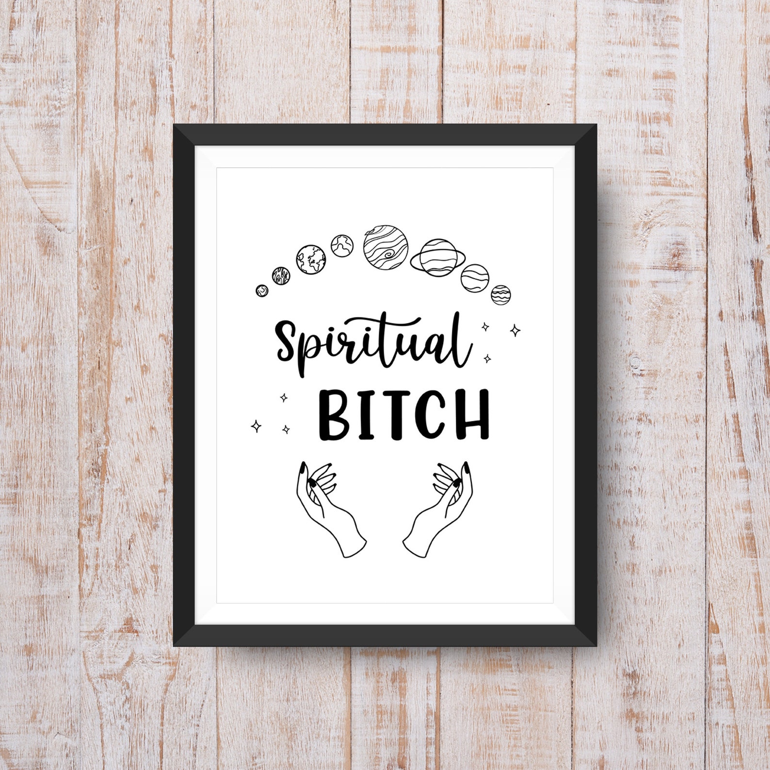 Spiritual Bitch Wall Art, Digital Prints, Printable, Downloadable ...