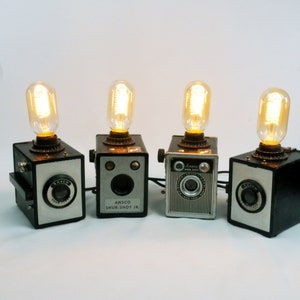 Vintage Repurposed Ansco Box Retro Camera Accent Lamp
