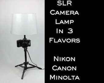 Retro SLR Camera Adjustable Table Lamp In Three Flavors