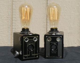 Retro Vintage Recycled Kodak Target 620 Camera Accent Lamp