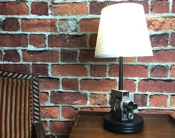 Antique Movie Camera Lamp Retro Table Lamp Repurposed Recycled Vintage 8mm Movie Camera Lamp