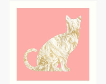 Fuzzy Cat. / Art Print 16x16inch