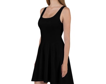 basic black skater dress
