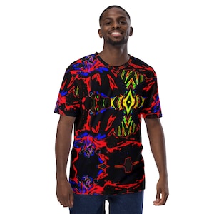 Neon Geometric Graphic Men&#39;s T-shirt