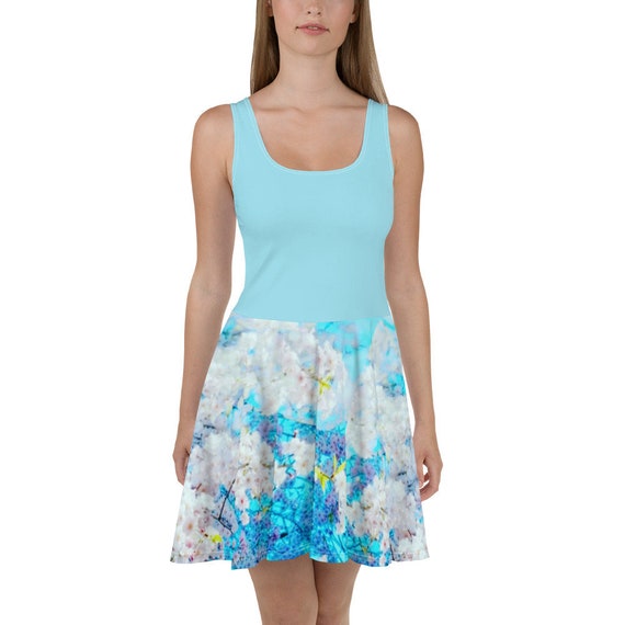Baby blue skater dress sales