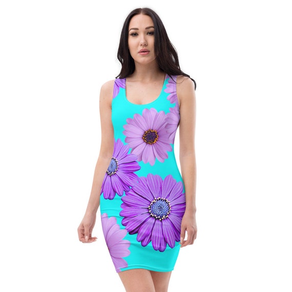 daisy bodycon dress Women's Daisy Bodycon Flower Applique Mesh Mini Dress S/M/L White MEAN BLVD M / White