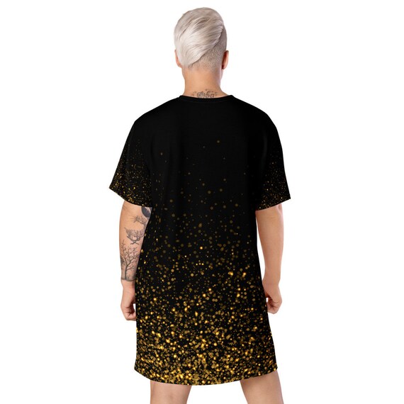Buy Black With Gold Sprinkles T-shirt Dress / up to 6XL Online in India - Etsy Buy Black With Gold Sprinkles T-shirt Dress / up to 6XL Online in India - Etsy