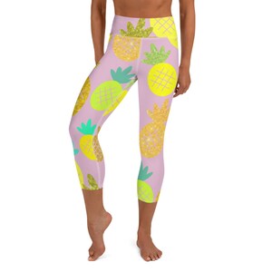 Golden Pineapple / Yoga Capri Leggings