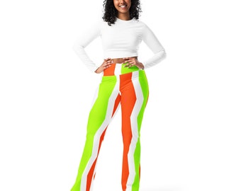 Neon India vlagkleuren GERECYCLED Flare legging / Bell Bottoms Eco legging