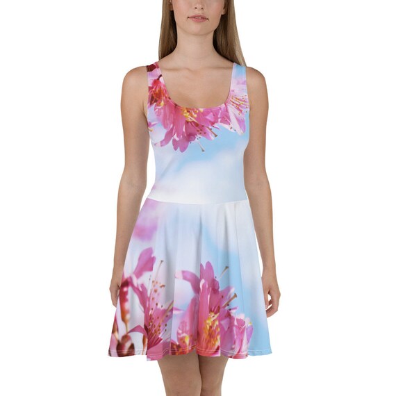 cherry blossom skater dress Cherry Blossom Dreams Black Skater Dress Holley Tea Time