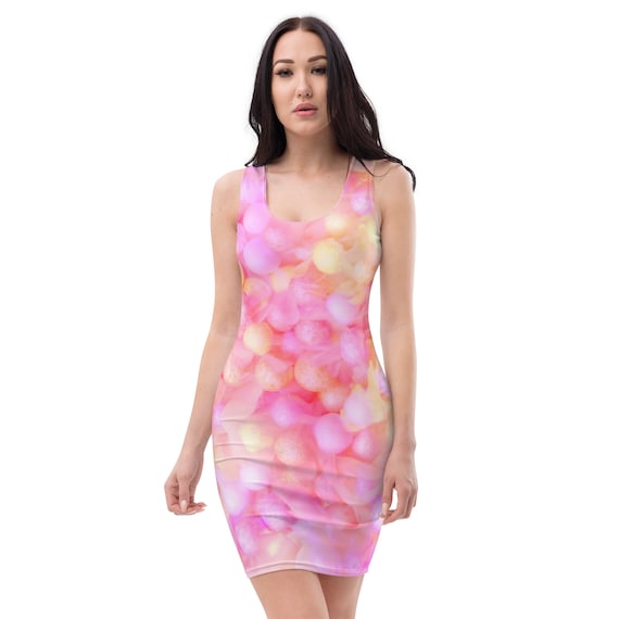 Pastel Candy Fitted Dress Bodycon Etsy Canada