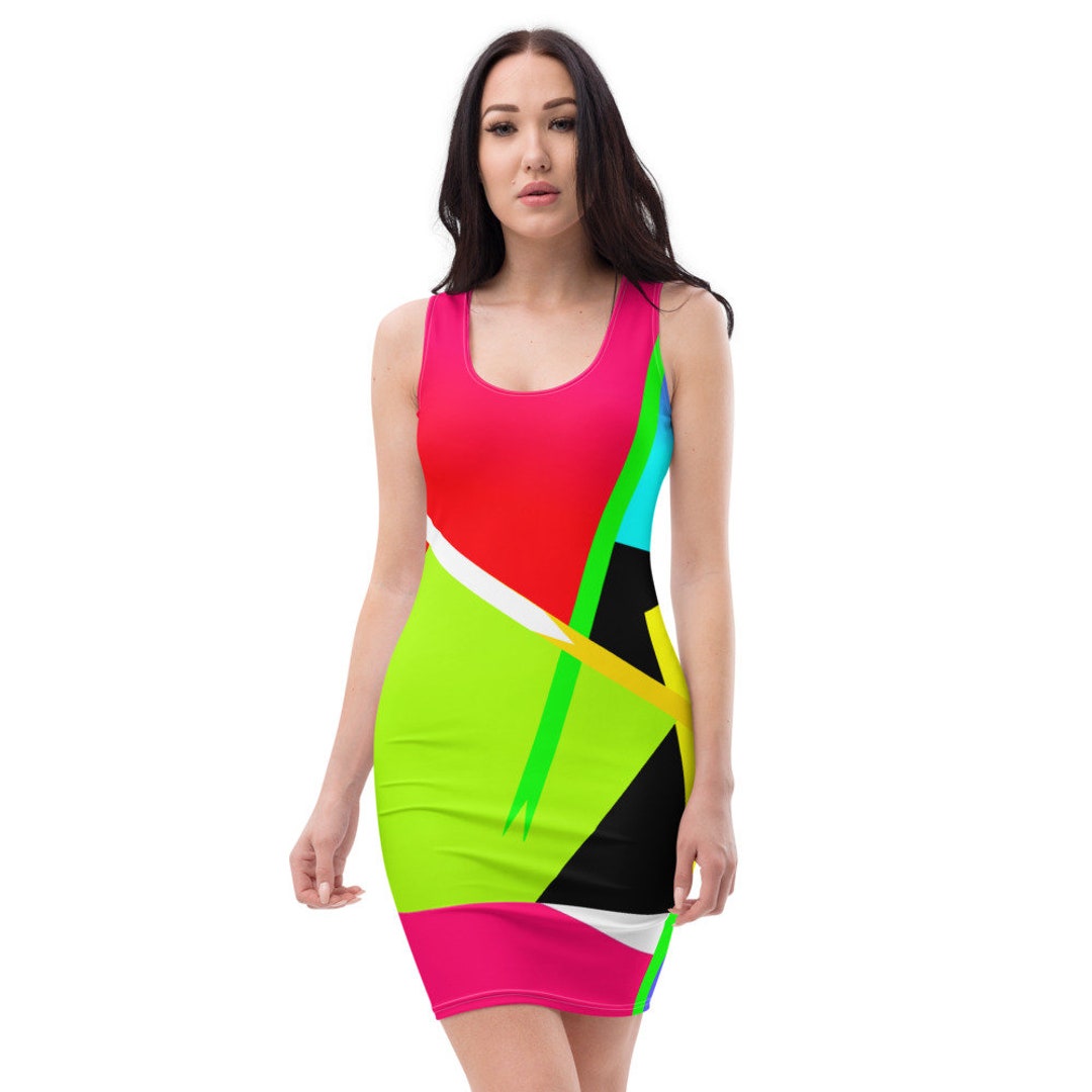 neon tank top dress Totally 80s Tank Top Mini Dress