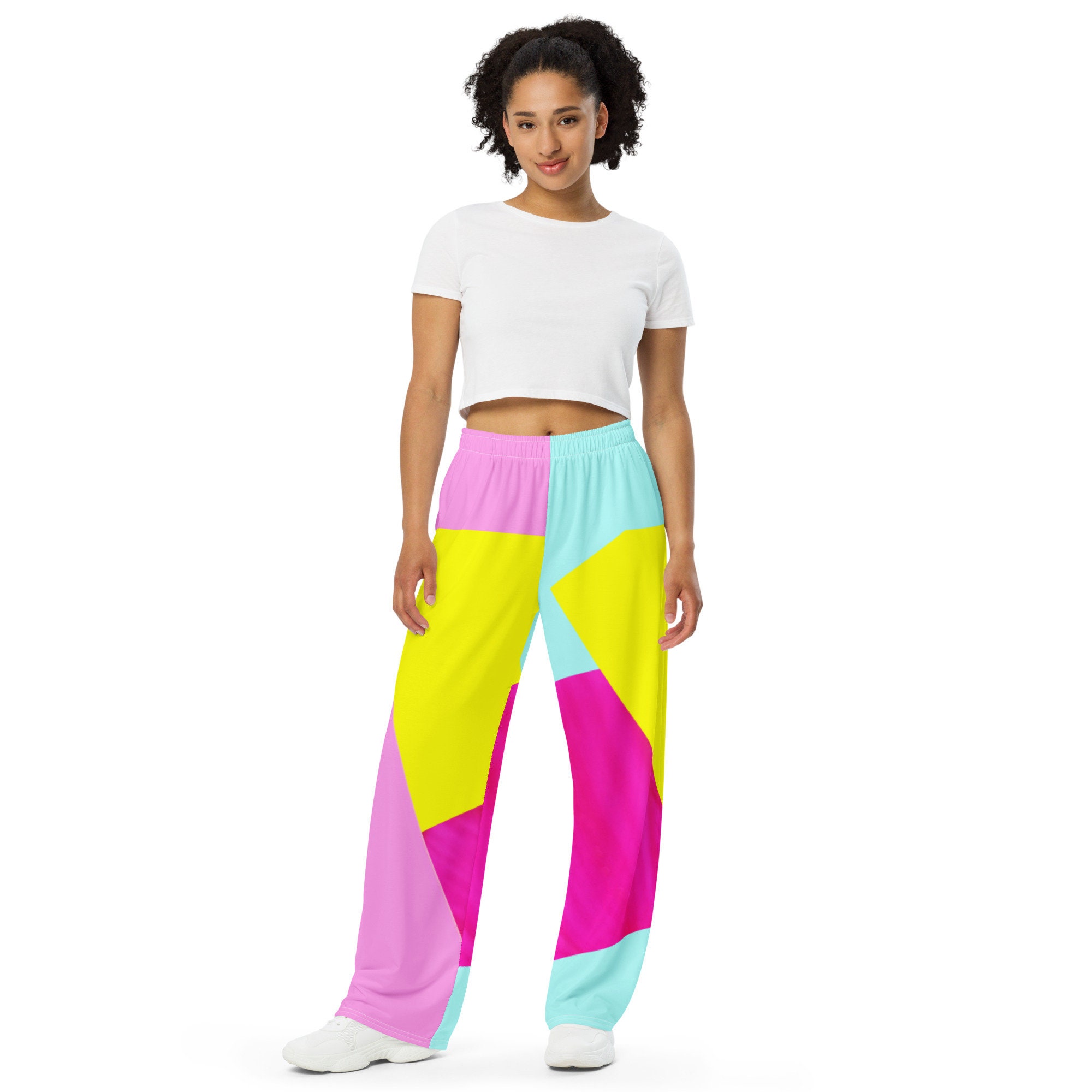 Women's Colorful Pants, Color Block Pants