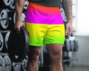 Neon Rainbow Recycled Unisex Athletic Shorts / ECO Shorts