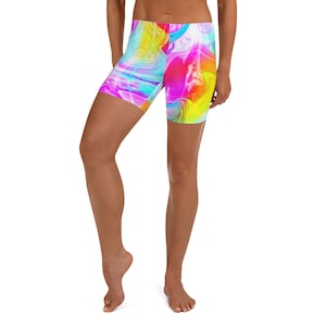 Neon tie-dye marmer/bikershorts/neonlegging