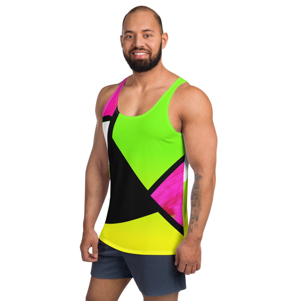 Neon Color Blocking / Men's Tank Top - Etsy Canada