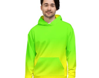 Neon Lime Green Yellow RECYCLED Unisex Hoodie ECO Hoodie UK