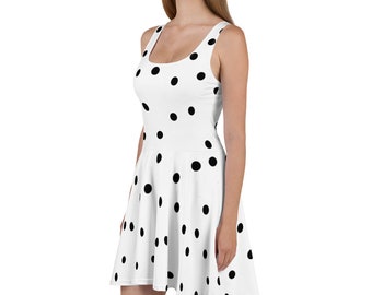 White Polka Dots Skater Dress