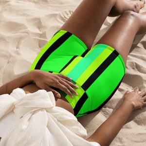 Neon Lime Green Yoga Shorts / Short Leggings