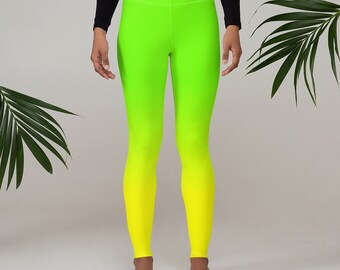Neon Lime Green \u0026 Yellow / Leggings 