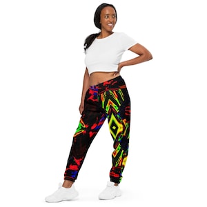 Buy Female Mat Energy Unisex Track Pants Neon Rainbow Geode Women s Day BJJ Nogi Grappling Female Energy Track Pants Online in India Etsy