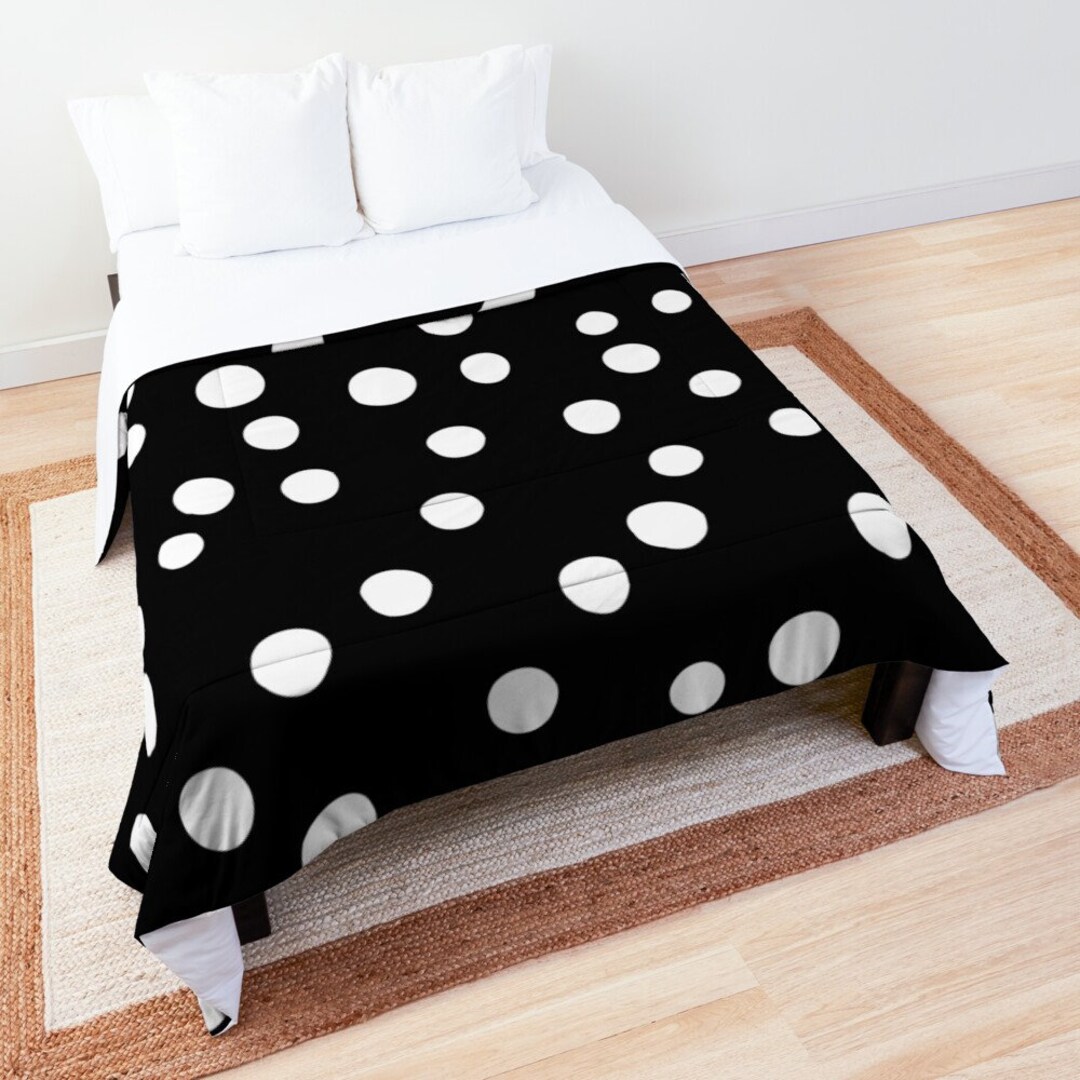 Comforter Black Polka Dots Etsy UK