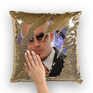 Pitbull / Mr. Weltweit Sequin Kissenbezug 40 x 40 cm
