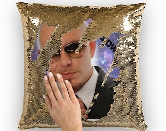 Pitbull / Mr. Worldwide Sequin Cushion Cover / Insert 16 x 16 inch
