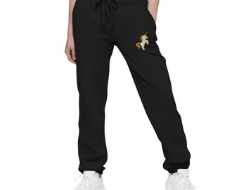 Unicorn Embroidered Unisex Loose Fit Joggers