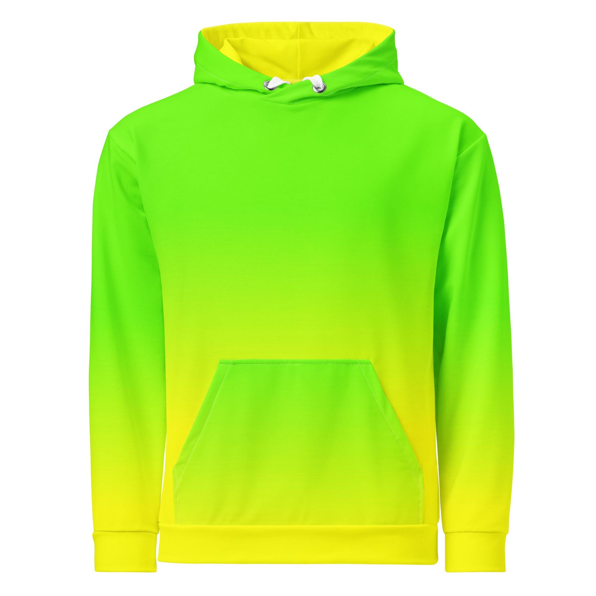 Neon Lime Green & Yellow RECYCLED Unisex Hoodie / ECO Hoodie - Etsy