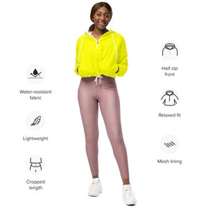 Neon Yellow Women’s Cropped Windbreaker / Neon Yellow Jacket