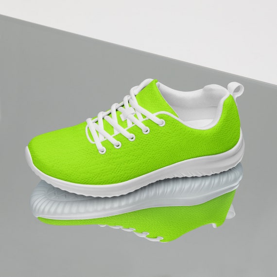 Neon Lime Green Womens Athletic Shoes / Neon Green Sneakers - Etsy