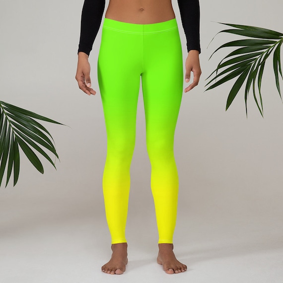 Neon Lime Green & Yellow / Leggings -  New Zealand