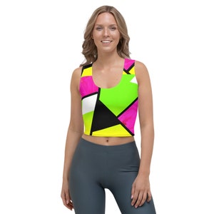 Neon Color Blocking Crop Top / Neon Tank Top