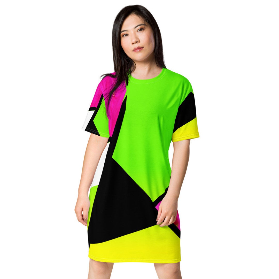 neon color block dress Neon Pastel Color Blocking Neon A-Line Dress by silviasunflower