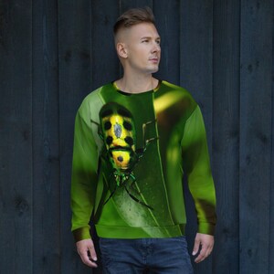 Jewel Bug Unisex RECYCLED Sweatshirt / Insect Theme Sweatshirt / Entomology ECO Fashion
