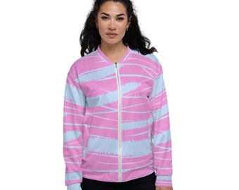 Purple Pink Abstract Unisex Bomber Jacket