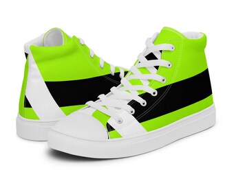 Mens Neon Green High Tops Men's Electric Green High Top Canvas