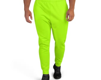 Neon Lime Green Men s RECYCLED Joggers ECO Festival Pants Rave Joggers Etsy UK
